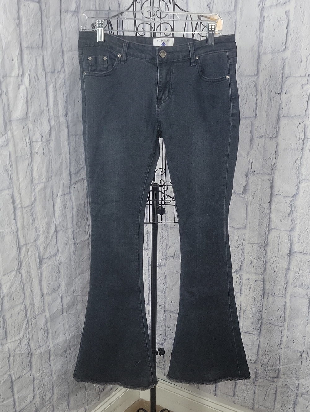 AG‎ Adriano Goldschmied Flare Jeans Dark Wash Raw Hem Size 31